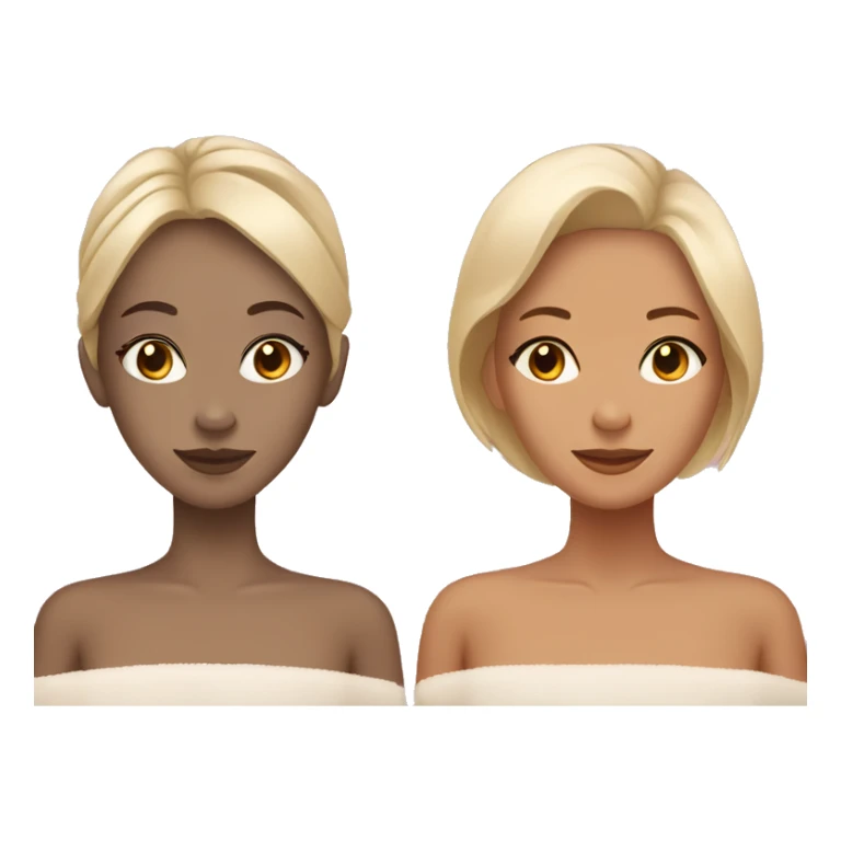 two girls at a spa one pale and one tan sticker