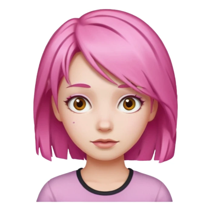 pink hair girl sticker