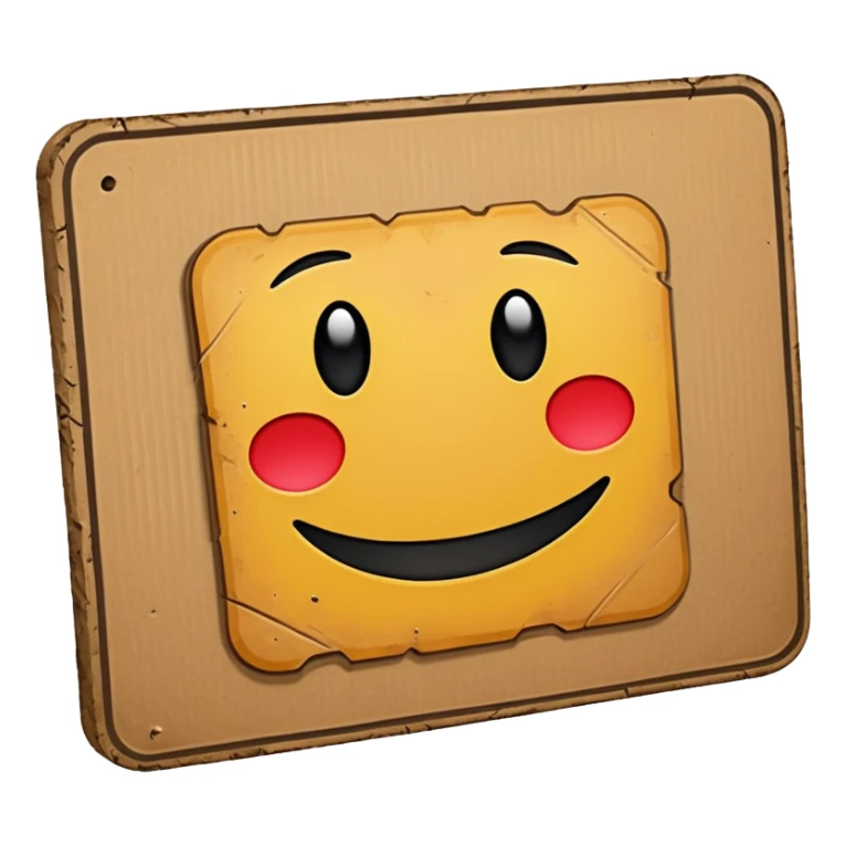 homeless cardboard sign icon, rectangle text on it sticker