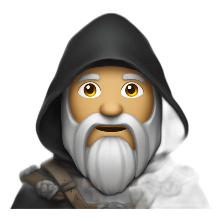 man Witch in black, face covered, dressed in old viking clothes sticker