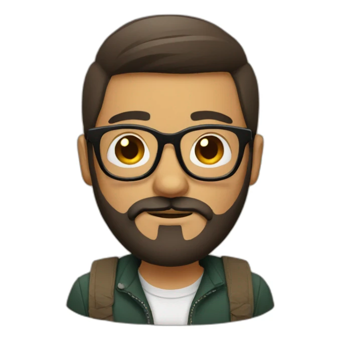 hipster mexican with beard, glasses and short hair sticker