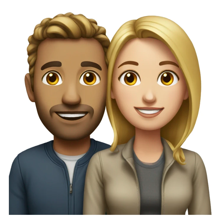 realistic portrait of couple sticker