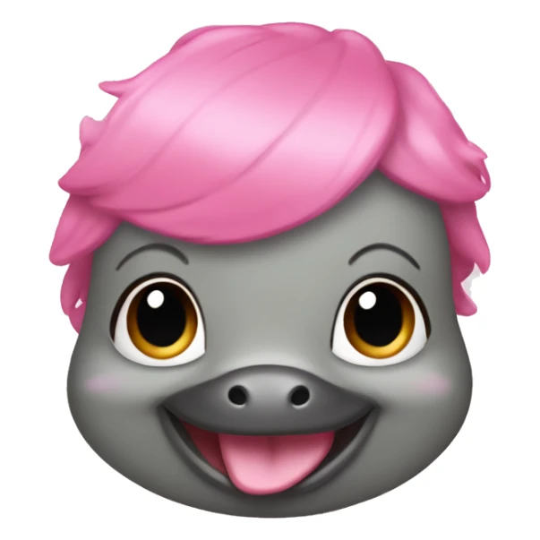 Baby platypus in a pink wig sticker