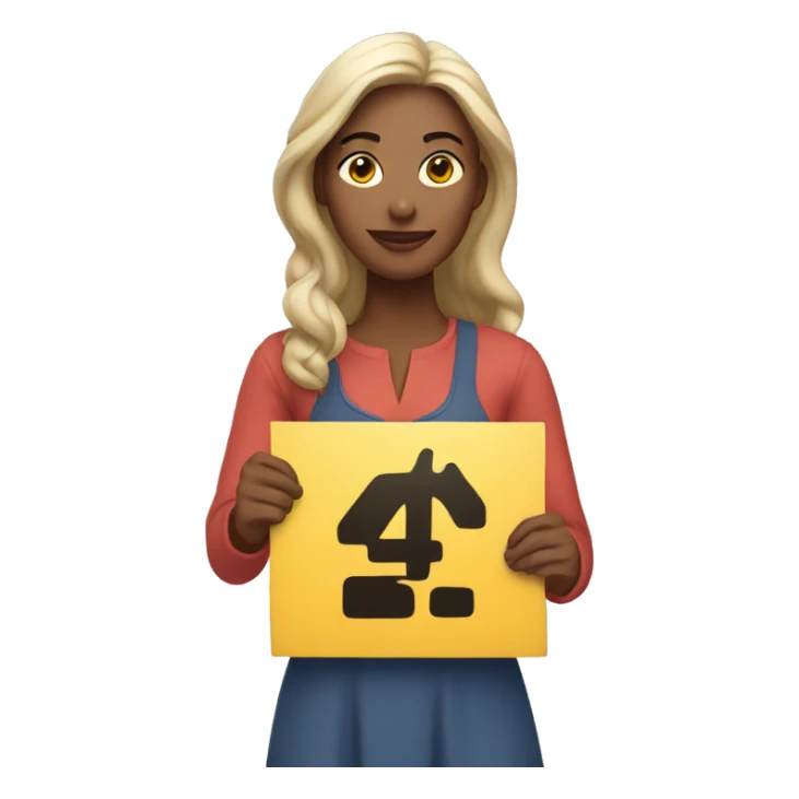 Woman holding 4b movement sign sticker