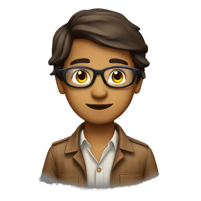 A boy with goggles and look smart and like Indian style but educated background is thar sticker