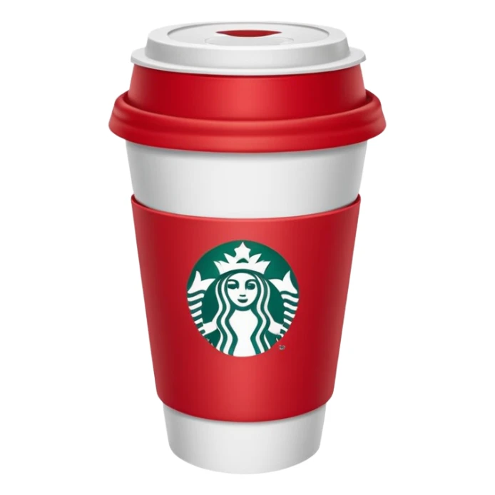 red starbucks cup with white lid sticker