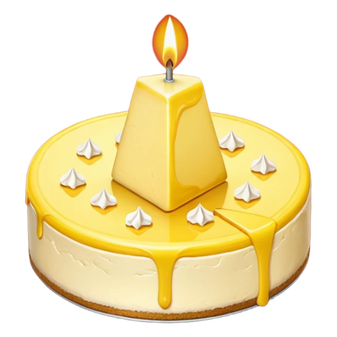 triangle lemon cheesecake on red birthday candle sticker