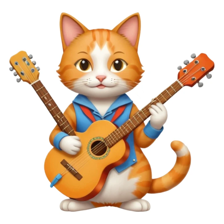 one happy cat dressed as a musician in love with another happy cat dressed as an artist sticker
