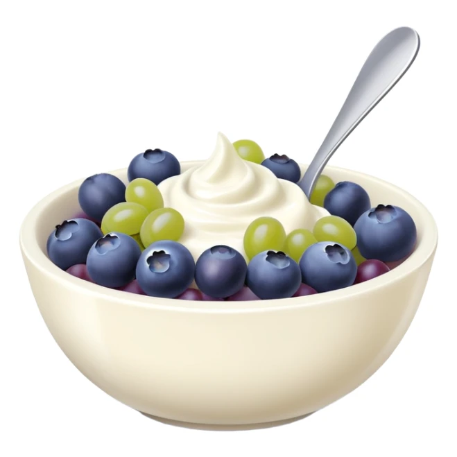 yoghurt bowl with grapes and blueberries sticker