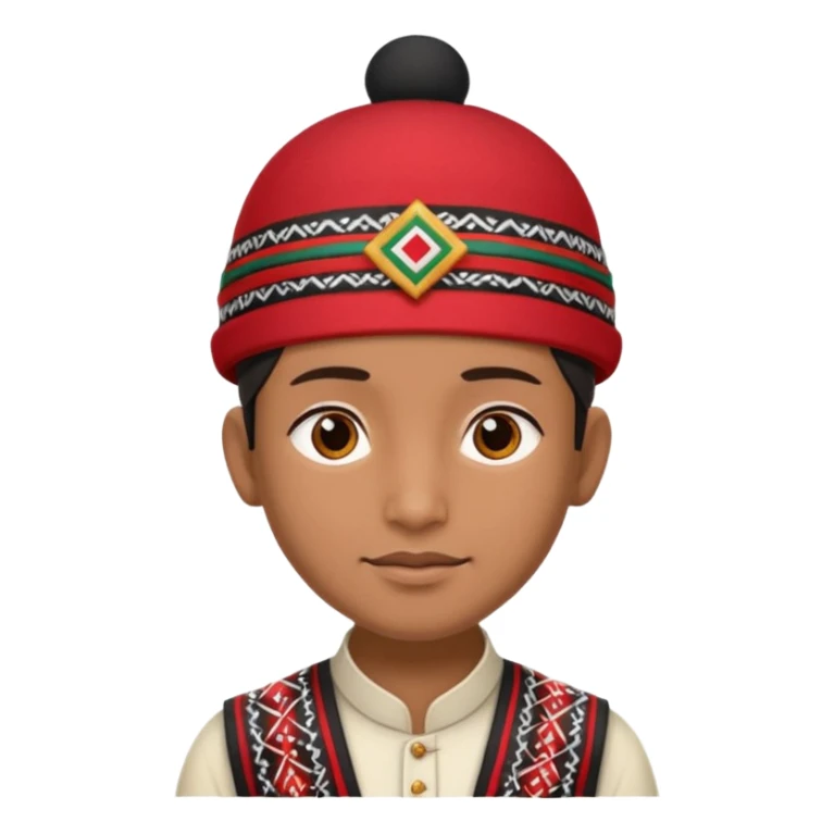 Dhaka topi emoji nepali people wear in head sticker