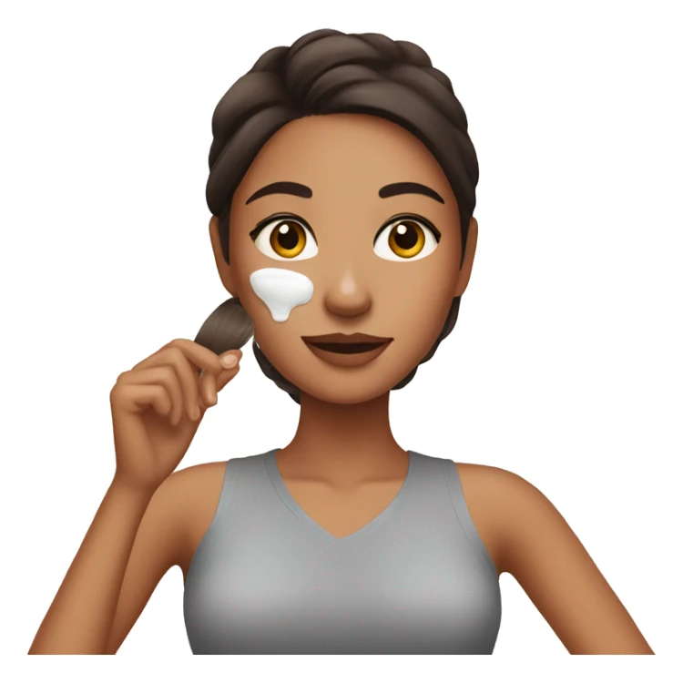 Brunette girl doing skincare  sticker