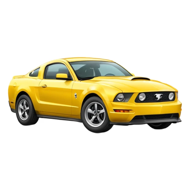 Create a mustang 309emoji in yellow colour  sticker