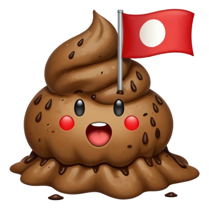 Make a Indonesian flag but there's poop inside the flag sticker