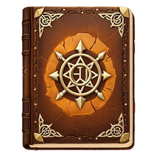 Spell Book – Old leather book glowing with runes sticker
