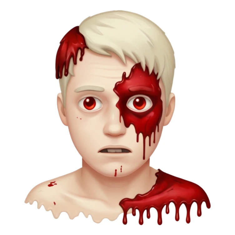 white man covered in blood sticker
