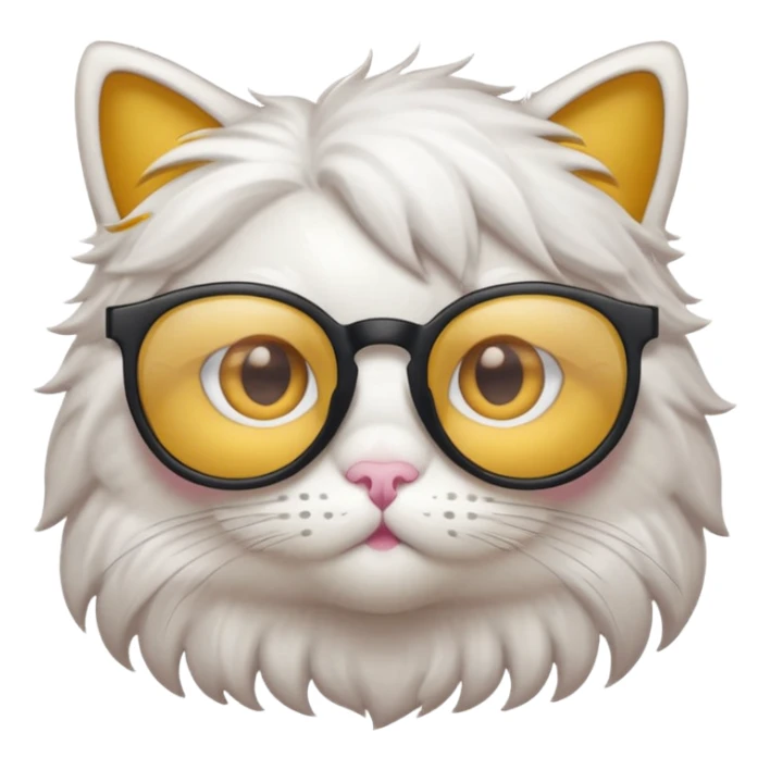 chat blanc à lunette opaque sticker