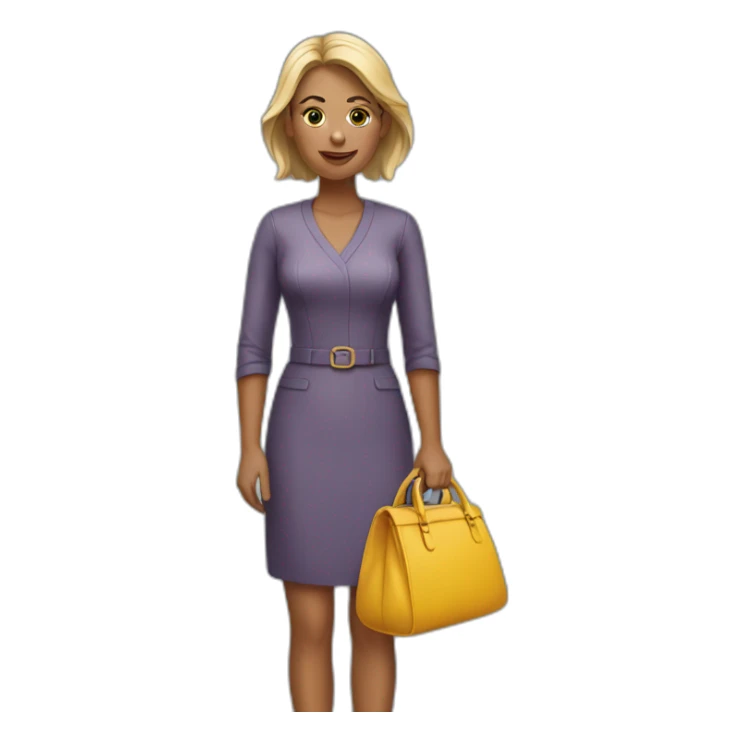 Woman with bag sticker