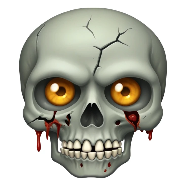 zombie skull sticker