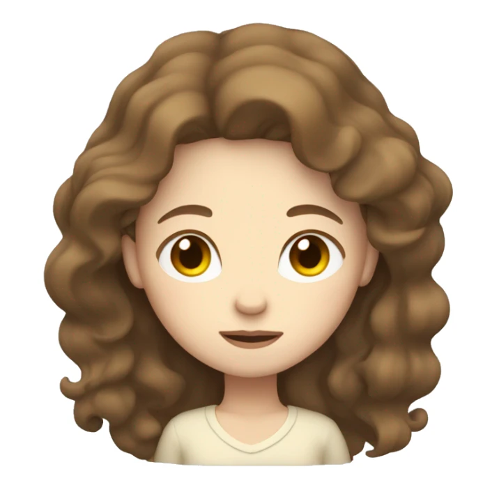 pale girl with wavy brown hair sleeping sticker