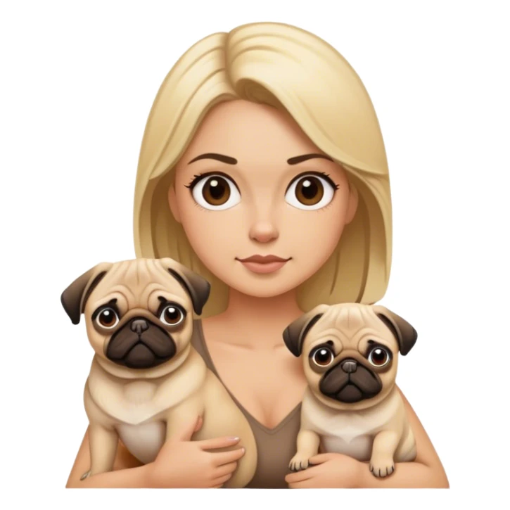 Pug with a blond Woman  sticker