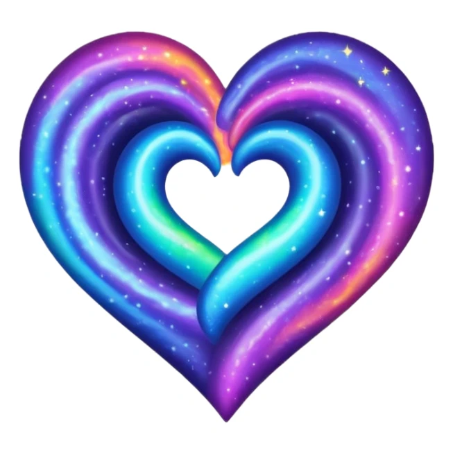 Galaxy print heart sticker