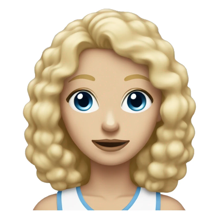 blonde mom has blue eyes with beige poodle  sticker