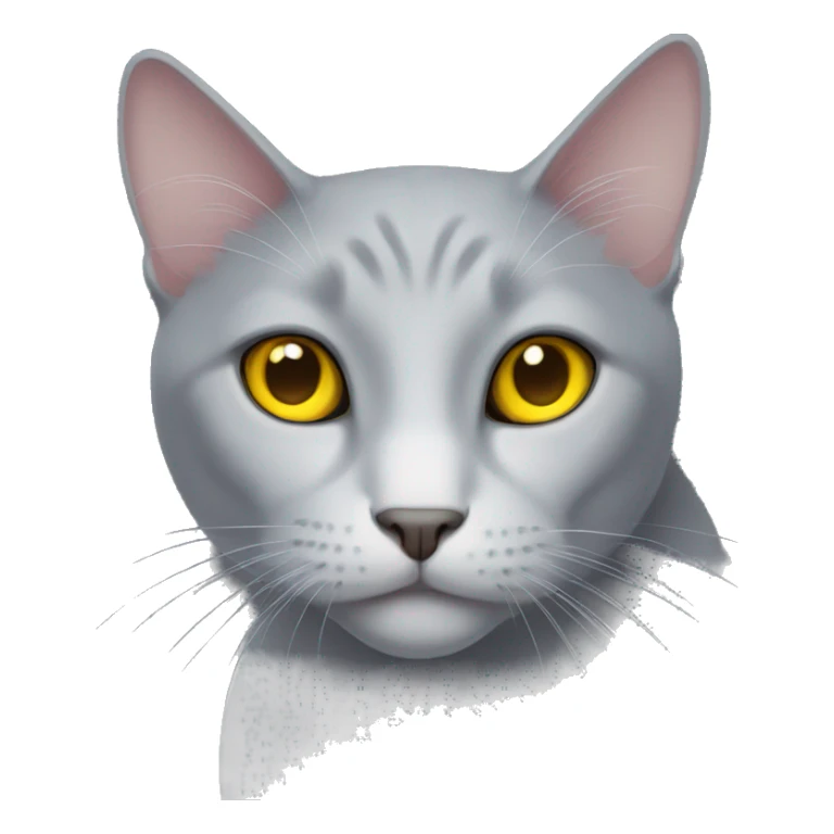 A black cat with yellow eyes and a white spot on the chest sticker