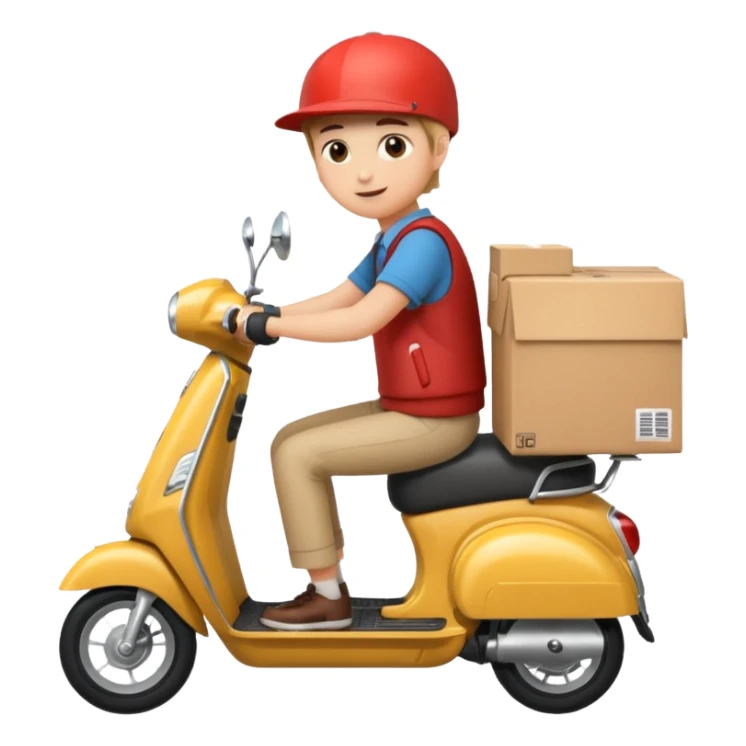 Delivery on a scooter sticker