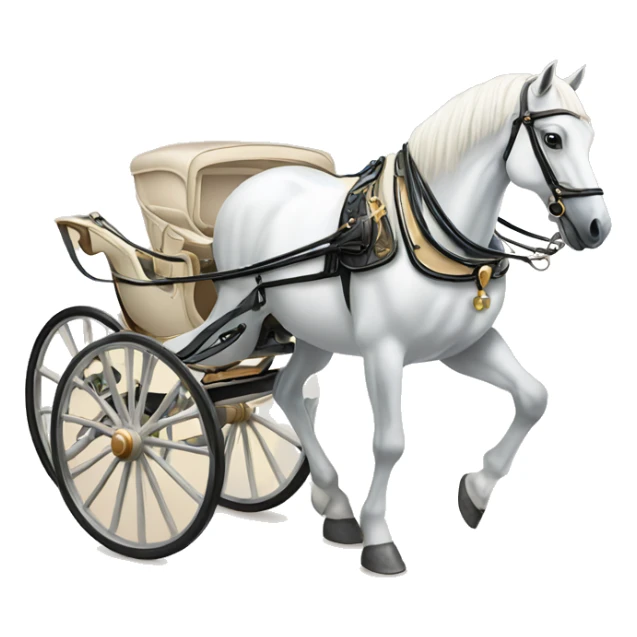 White horse with fancy carriage  sticker