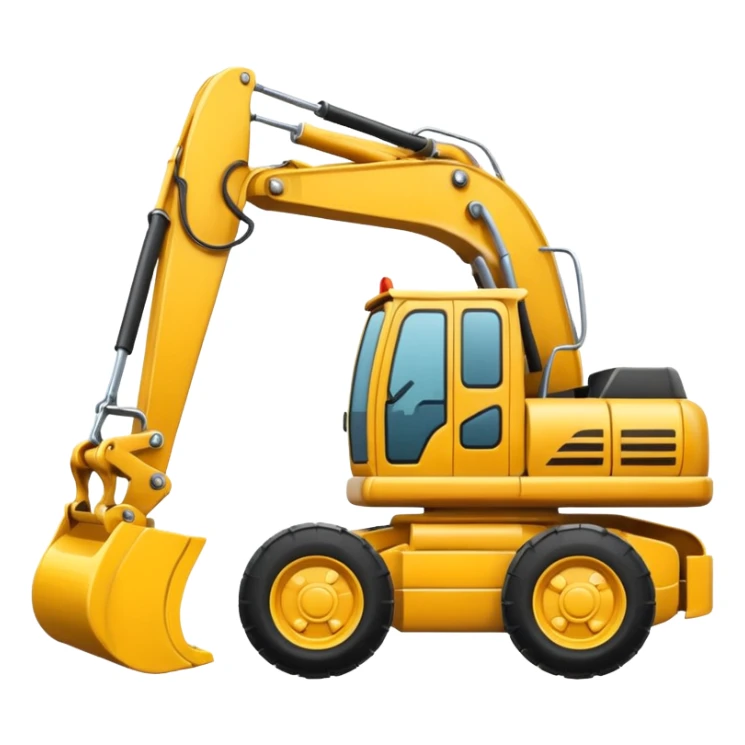 A realistic looking but cartoon excavator sticker
