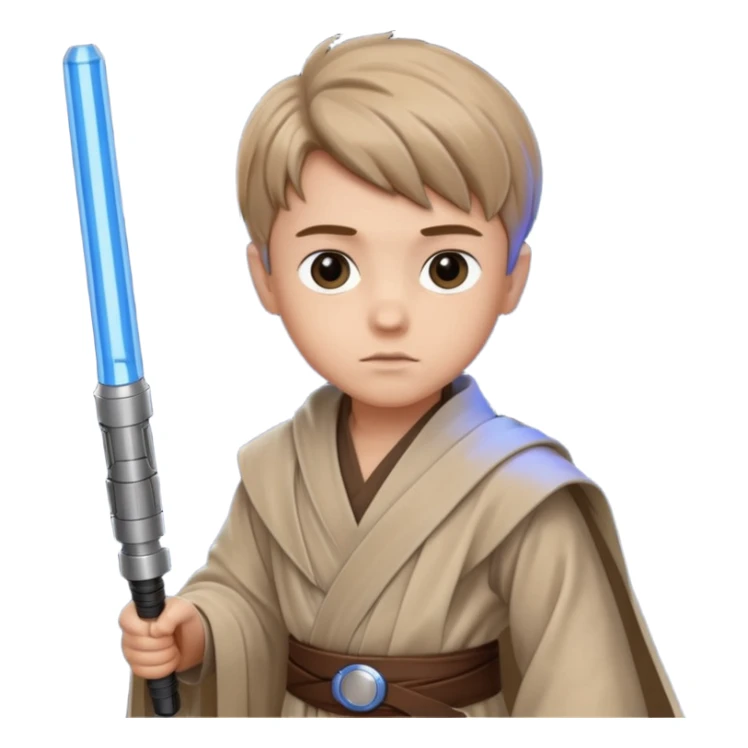 star wars youngling jedi little boy with blue lightsaber sticker