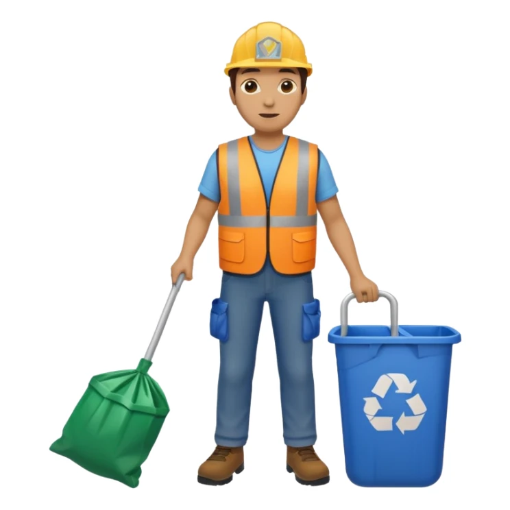 waste-management, safety vest, trash picker, cleaning up trash, full body sticker