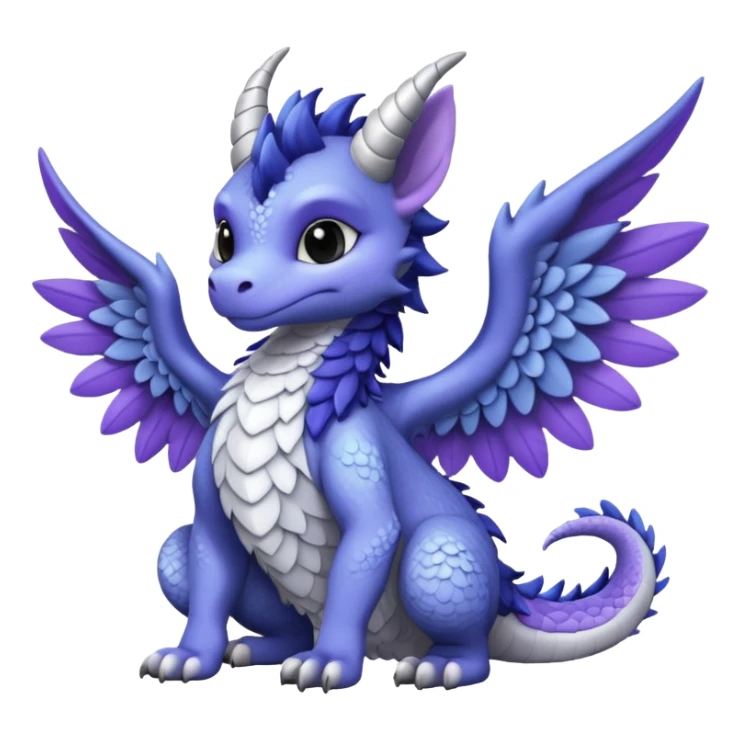 Indigo, white, black, grey, violet "Dutch Angel Dragon" sticker