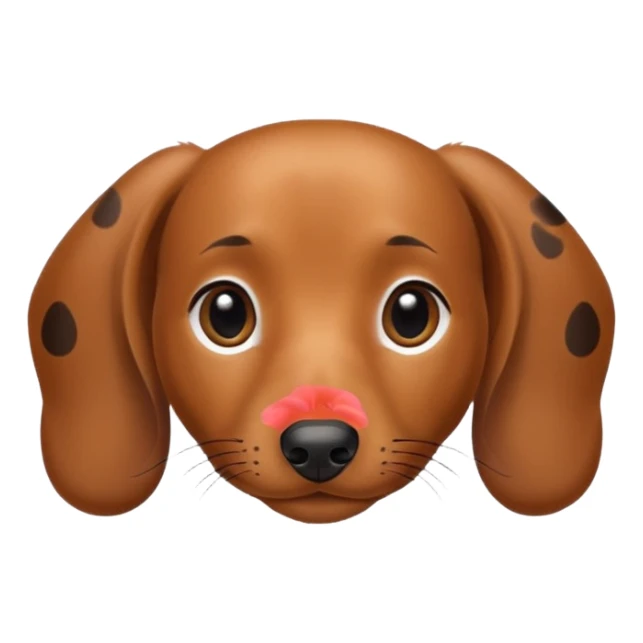 Dachshund's face (not hairy, black and brown spots) sticker