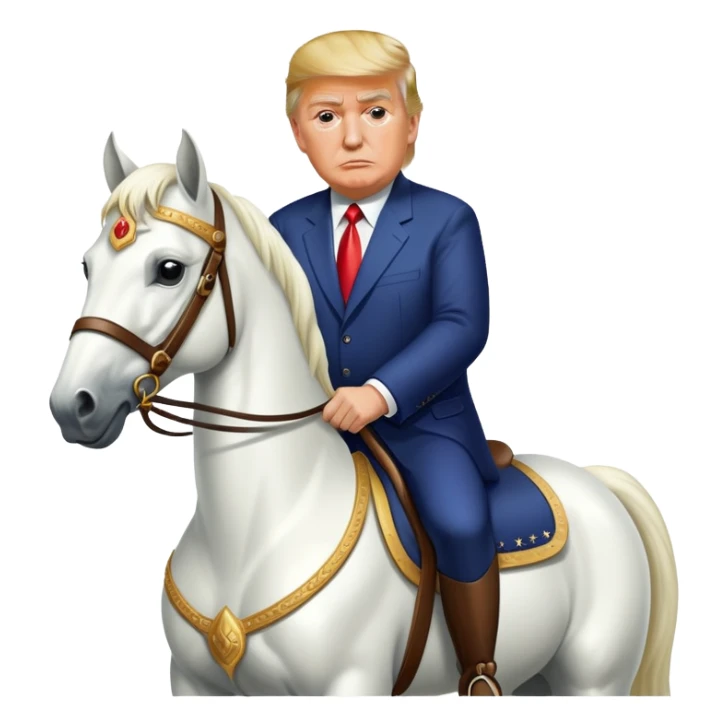 Trump on a white horse. sticker