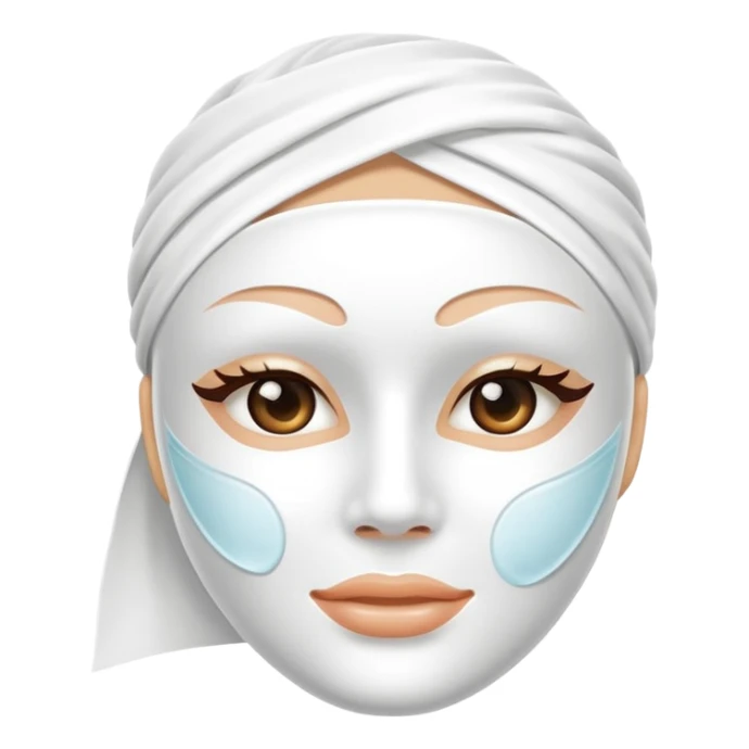 a white skincare beauty mask pack for face, without real person's face sticker