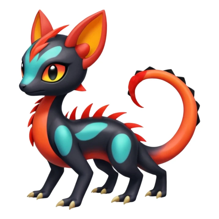 Colorful Translucent Tricky Hot Handsome Meloetta-Salandit-Litten-Pokémon-Fakémon-fusion-hybrid-creature sticker