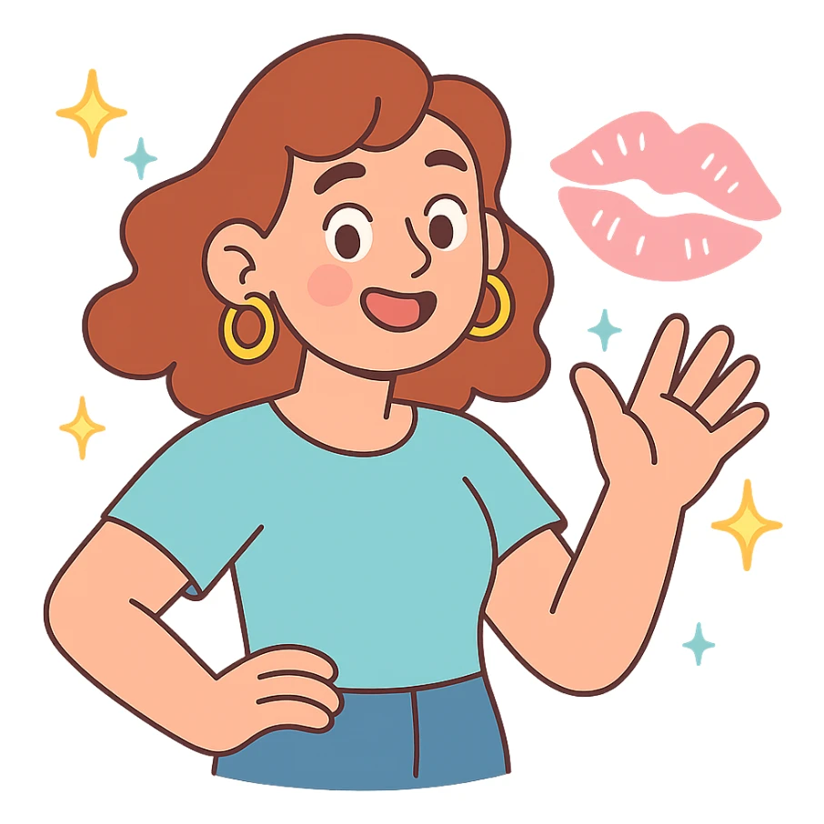 pastel pink lipstick kiss print, sparkly accents, gentle vibe sticker