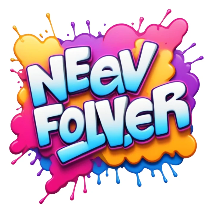 Graffiti the word New follower sticker