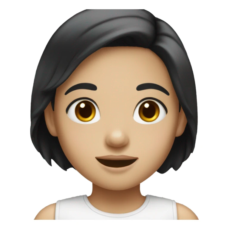 white little girl with black hair sticker