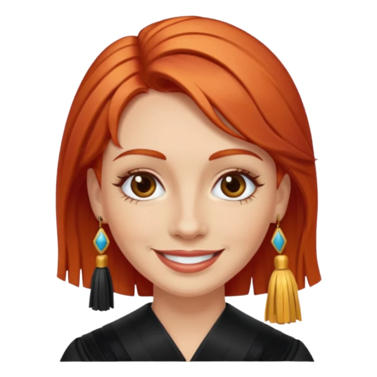red-haired eyebrow artist with tassels sticker