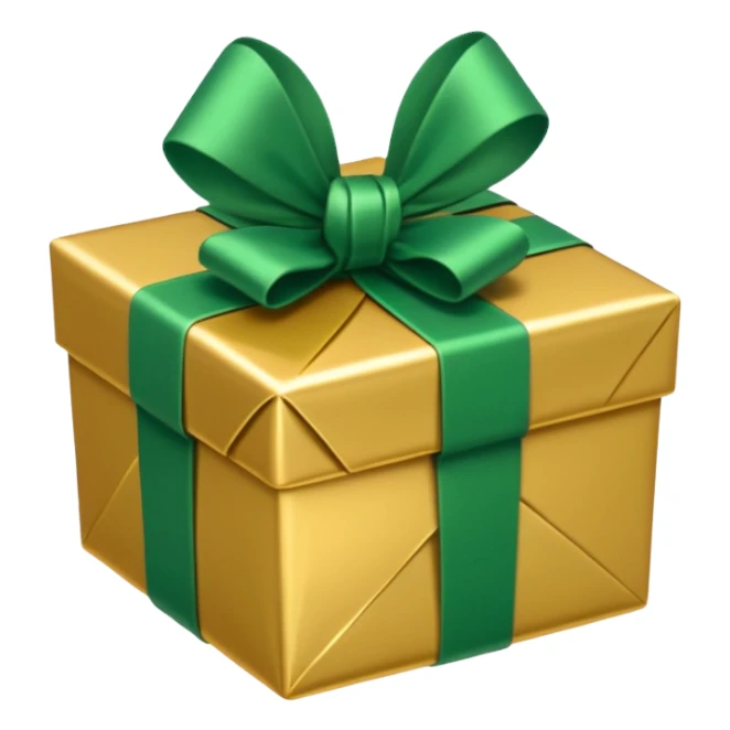 gift in golden and green shadows sticker