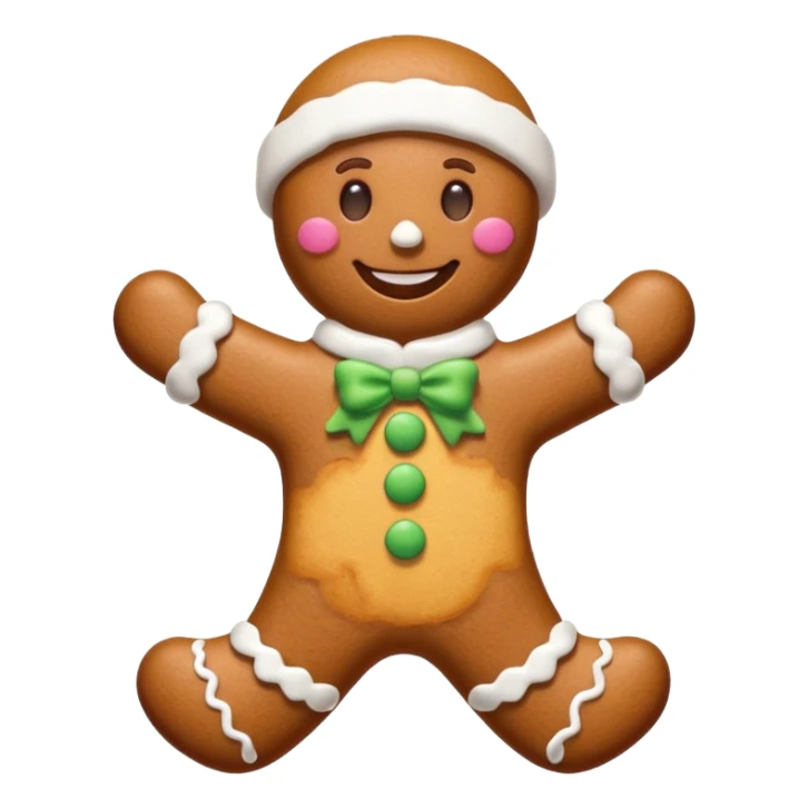 gingerbread man saying happy new year sticker