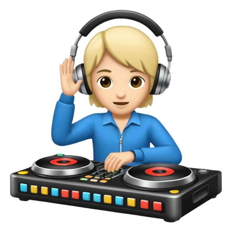 kulaklık takan bir dj sticker