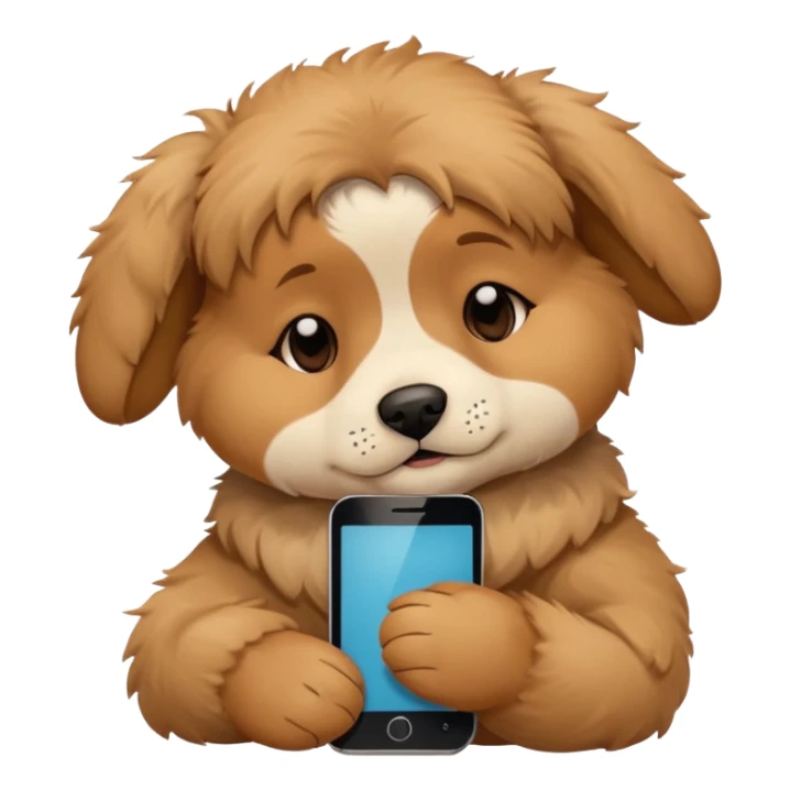 sleepy puppy with phone sticker