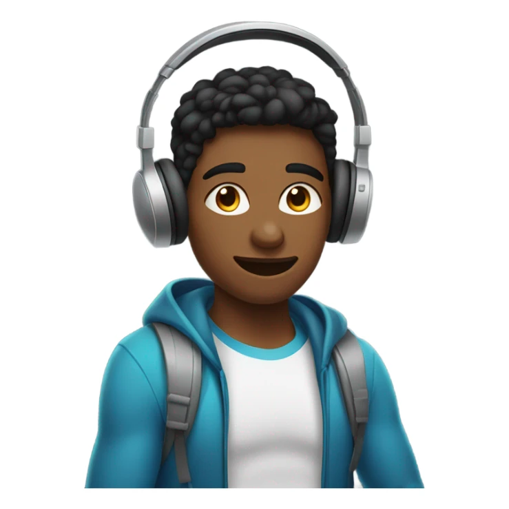 Teenager with headphones bulking sticker