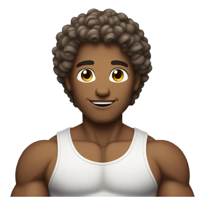 curly hair show biceps fair skin sticker