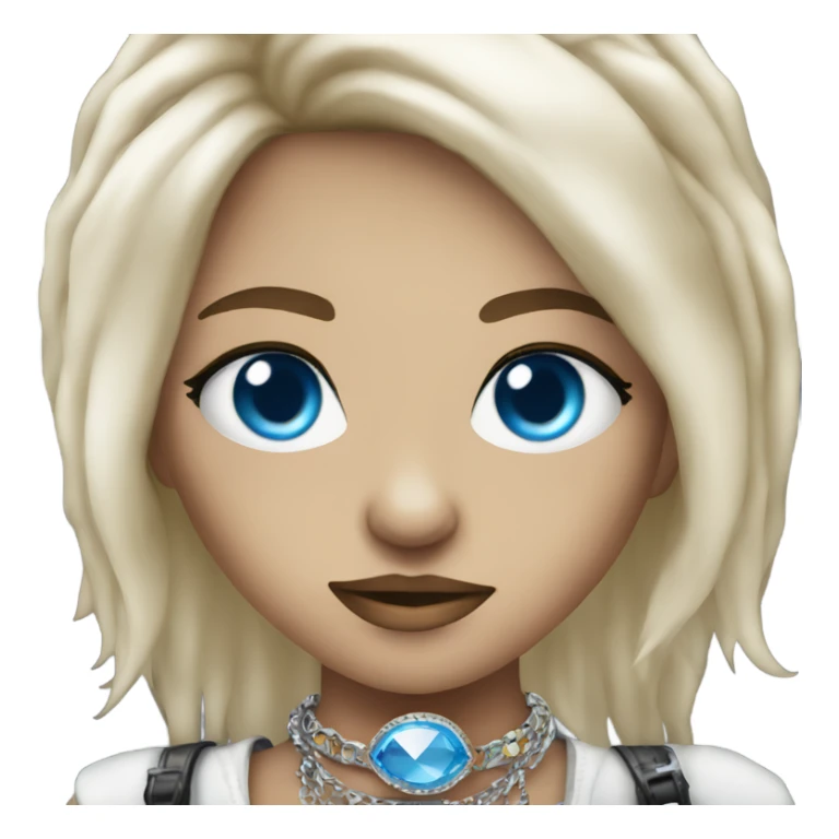 blue-eyed rocker girl with jewelry sticker