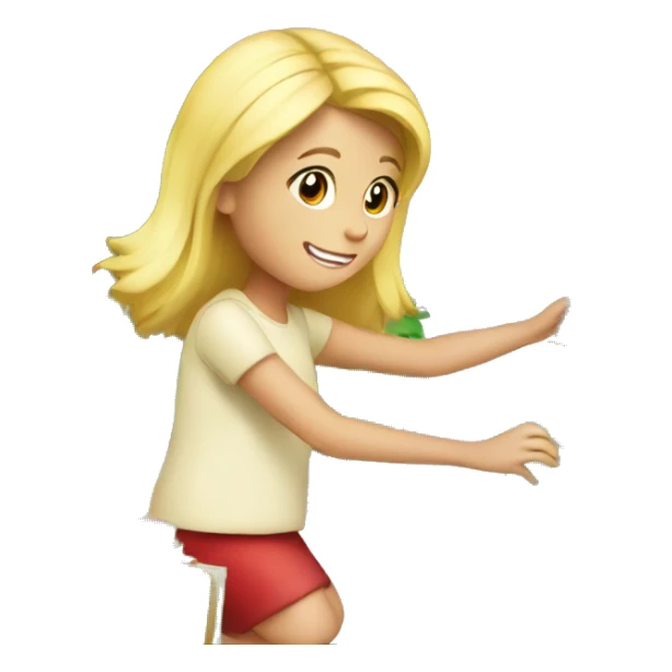 Blond Girl decorating a Christmas tree sticker