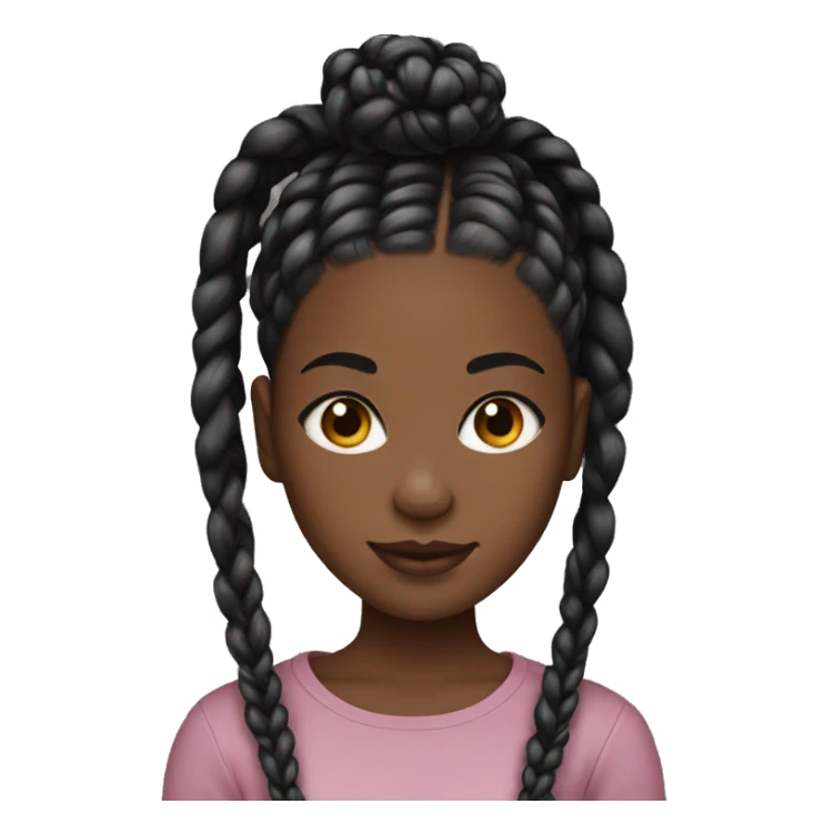 Black girl with black box braids sticker